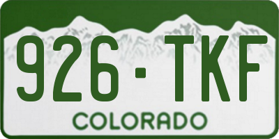 CO license plate 926TKF