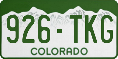 CO license plate 926TKG