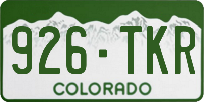 CO license plate 926TKR