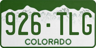CO license plate 926TLG