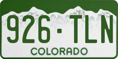CO license plate 926TLN