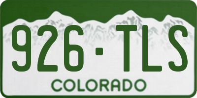 CO license plate 926TLS