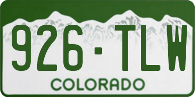 CO license plate 926TLW