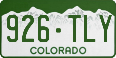 CO license plate 926TLY