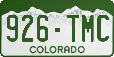 CO license plate 926TMC