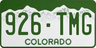 CO license plate 926TMG