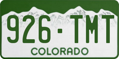 CO license plate 926TMT