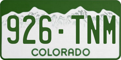 CO license plate 926TNM