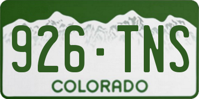 CO license plate 926TNS