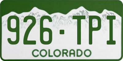 CO license plate 926TPI