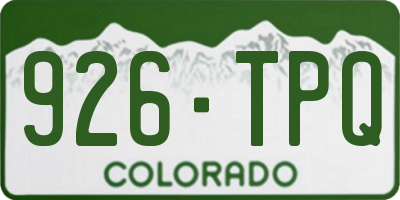 CO license plate 926TPQ