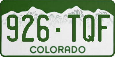 CO license plate 926TQF