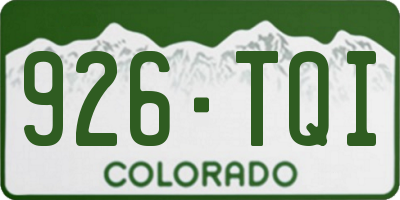 CO license plate 926TQI