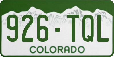 CO license plate 926TQL