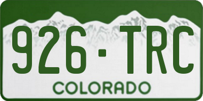 CO license plate 926TRC