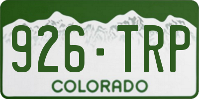 CO license plate 926TRP
