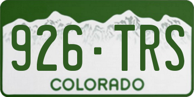 CO license plate 926TRS