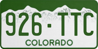 CO license plate 926TTC