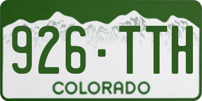CO license plate 926TTH