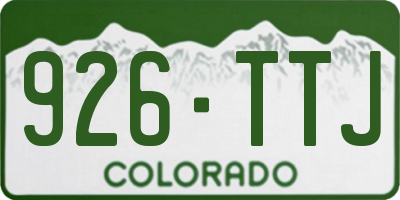 CO license plate 926TTJ