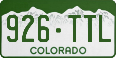 CO license plate 926TTL