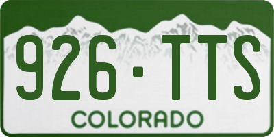 CO license plate 926TTS