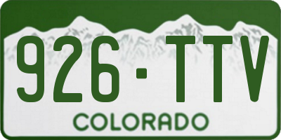 CO license plate 926TTV