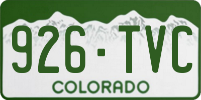 CO license plate 926TVC
