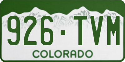 CO license plate 926TVM