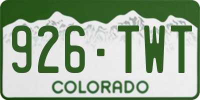 CO license plate 926TWT