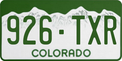 CO license plate 926TXR