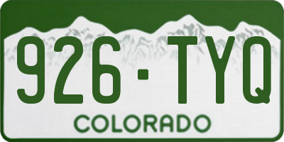 CO license plate 926TYQ