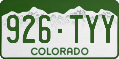 CO license plate 926TYY