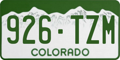 CO license plate 926TZM