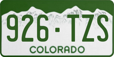 CO license plate 926TZS