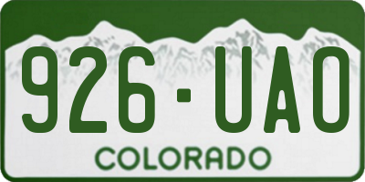 CO license plate 926UAO