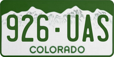 CO license plate 926UAS