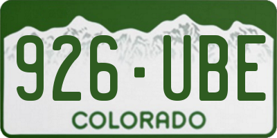 CO license plate 926UBE