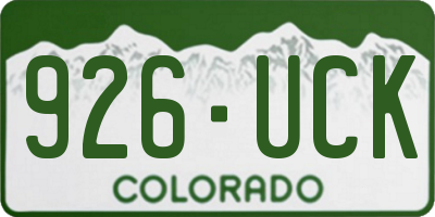 CO license plate 926UCK