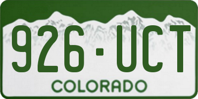 CO license plate 926UCT