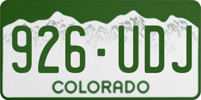 CO license plate 926UDJ