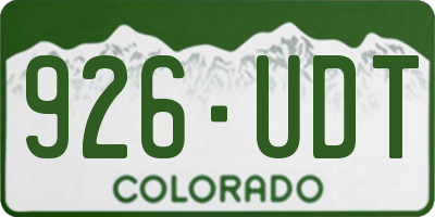 CO license plate 926UDT