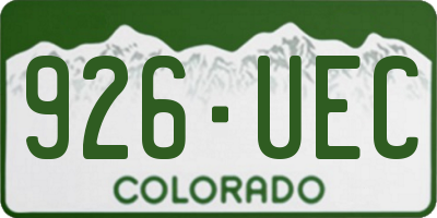 CO license plate 926UEC