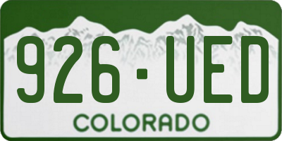 CO license plate 926UED