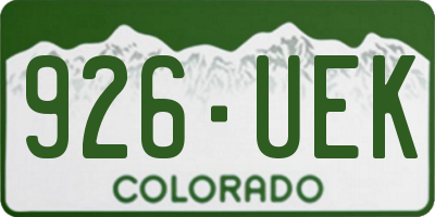 CO license plate 926UEK
