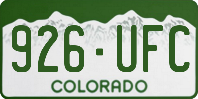 CO license plate 926UFC