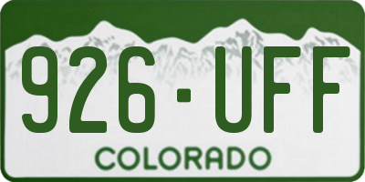 CO license plate 926UFF