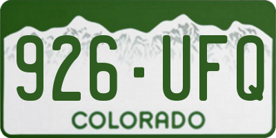CO license plate 926UFQ