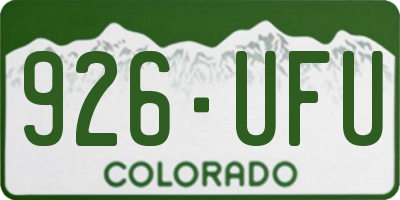 CO license plate 926UFU