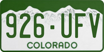 CO license plate 926UFV